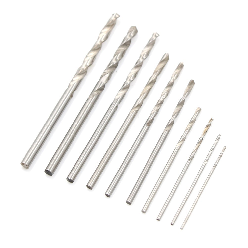 Bộ 10 Mũi Khoan Titan Tốc Độ Cao 0.8-3mm