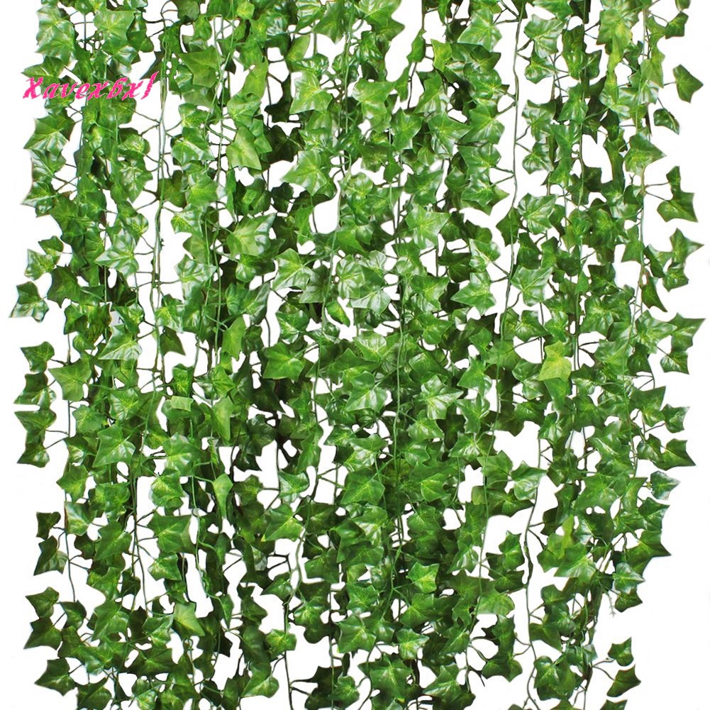 Set 12 dây leo lá khoai tây xanh lá nhân tạo trang trí tường tiệc cưới/ sân vườn