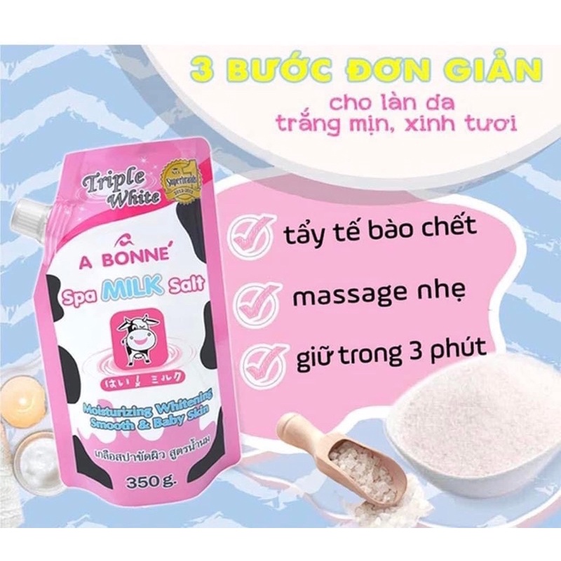 Muối Tắm Sữa Bò Tẩy Tế Bào Chết A Bonne Spa Milk Salt Thái Lan Toàn Thân 350gr