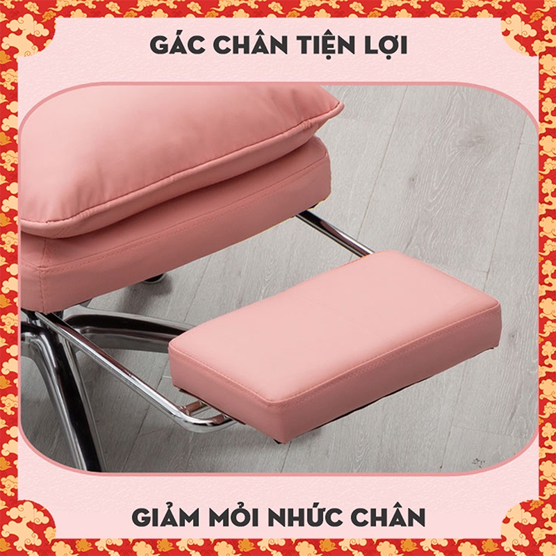 Ghế Xoay Văn Phòng Ghế Giám Đốc Ngả Lưng Tựa Chân Bọc Da Bảo Hành 36 Tháng Ben Hơi Đệm Dày 17cm Ghế Xoay Công Thái Học