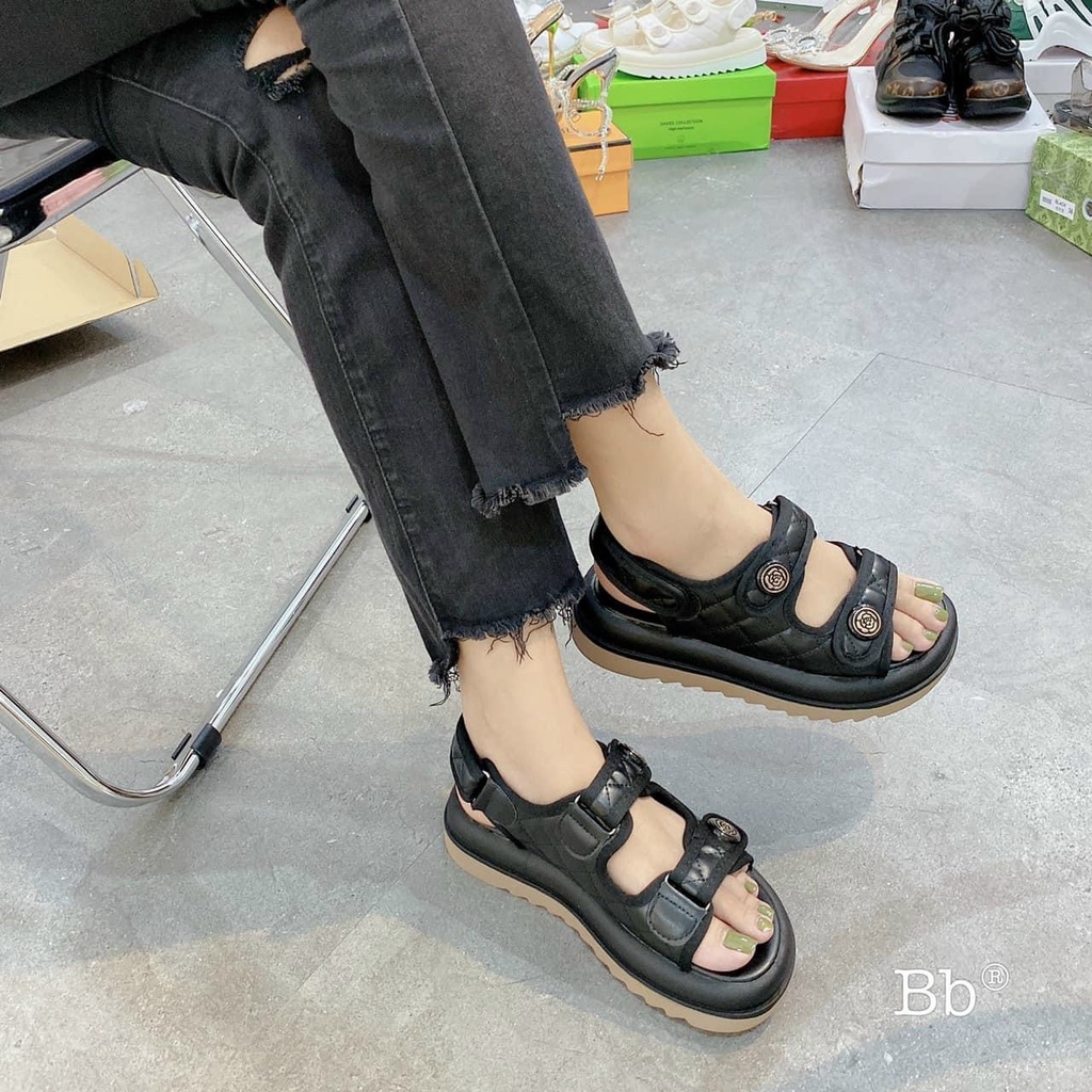 Dép sandal QUẢNG CHÂU chất da lì mềm siêu đẹp, siêu êm độn đế 5cm