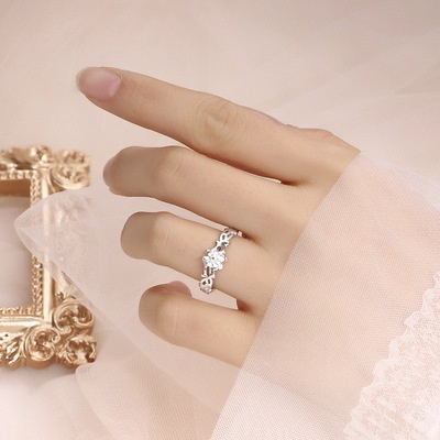 Nhẫn Hở Hình Cỏ Bốn Lá Sang Trọng Cho Nữ