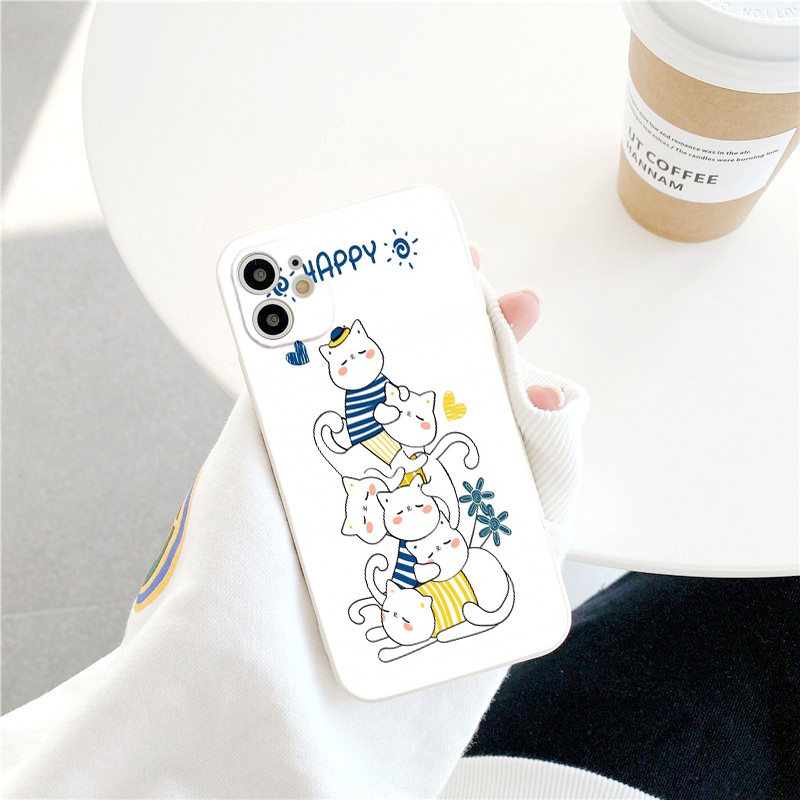 Ốp điện thoại iphone Happy Cat ngộ nghĩnh cute chống bẩn ốp iphone 6/6s/7/8/se2020/x/xs/xr/xsmax/13/12/11/pro/promax BVC