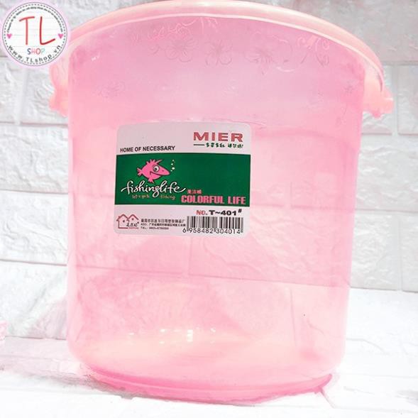 Xô nhựa có nắp và quai cầm