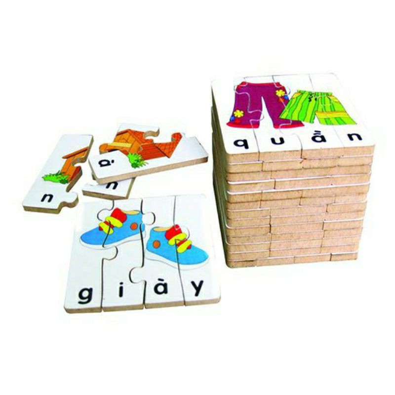 Combo bộ ghép hình học chữ Tiếng Việt 1 2, Tiếng Anh cho  - Đồ chơi gỗ Winwintoys