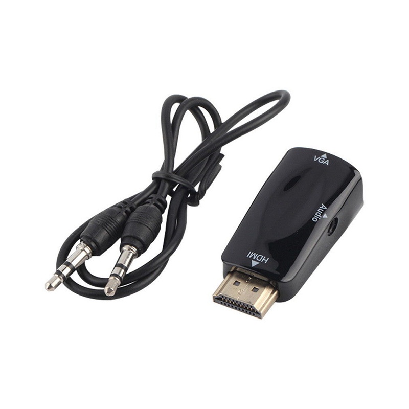 Đầu Chuyển Đổi 1080P HDMI Sang VGA 3.5mm Đen