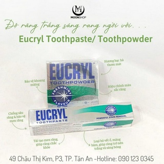 BỘT VÀ KEM ĐÁNH RĂNG EUCRYL Trắng Răng
