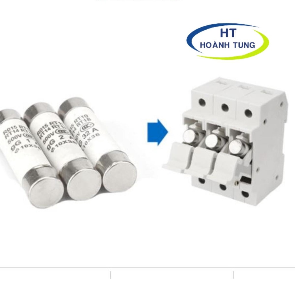 Bộ cầu chì sứ RT18-32X có đèn loại 3 pha bao gồm vỏ chì và ruột chì bảo vệ quá dòng, quá tải