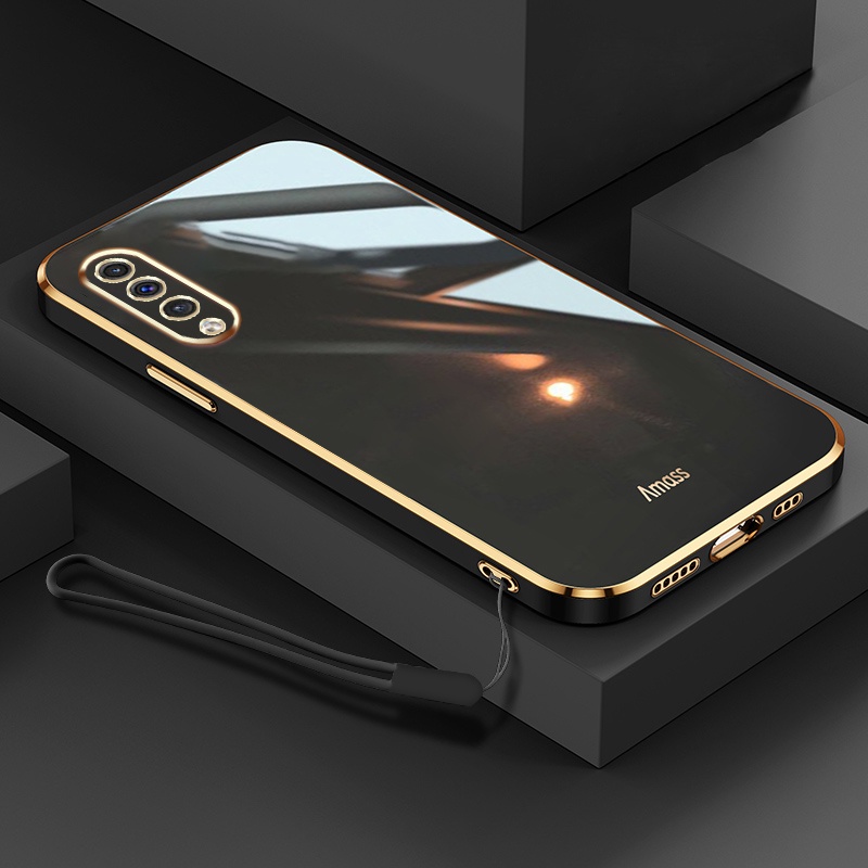 Ốp Điện Thoại Silicon Mạ Màu Kèm Dây Đeo Cho Samsung Galaxy A30S A50 A50S A03 A02 A30 A20 A10 M10