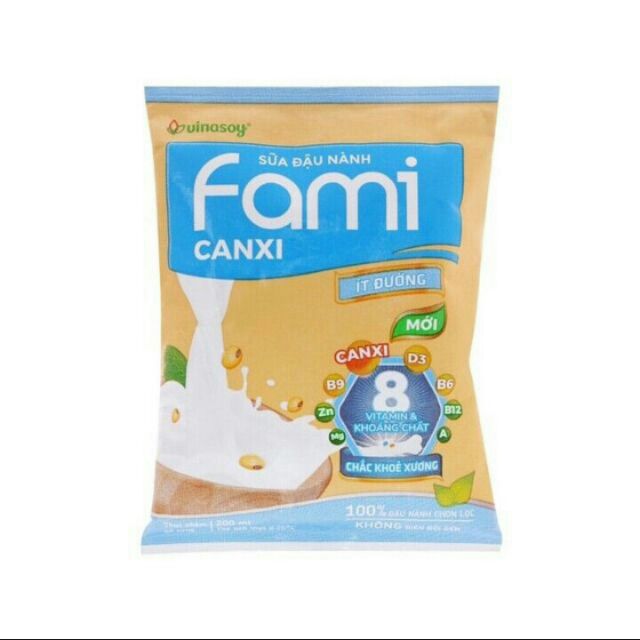 Combo 10 bịch sữa đậu nành Fami canxi 200ml