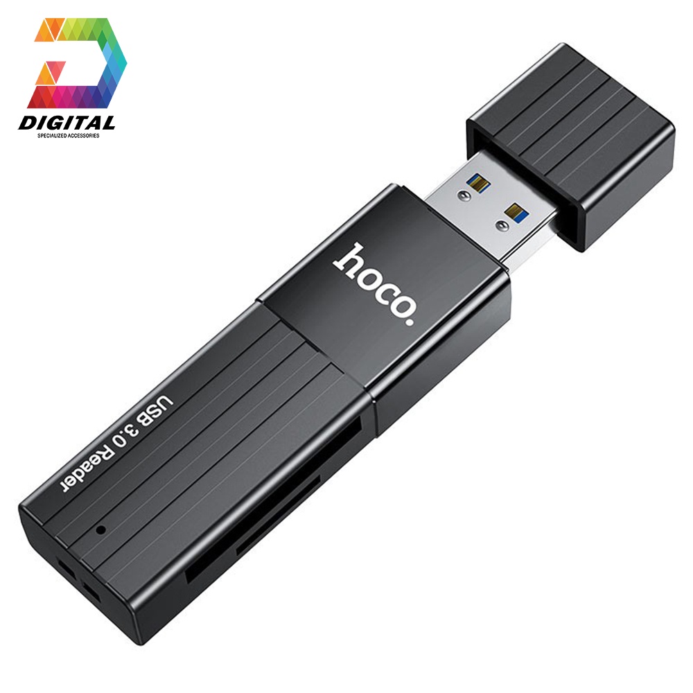 Đầu Đọc Thẻ Nhớ 2.0 / 3.0 Hoco HB20 Chính Hãng, Khe Cắm Thẻ SD &amp; Micro SD