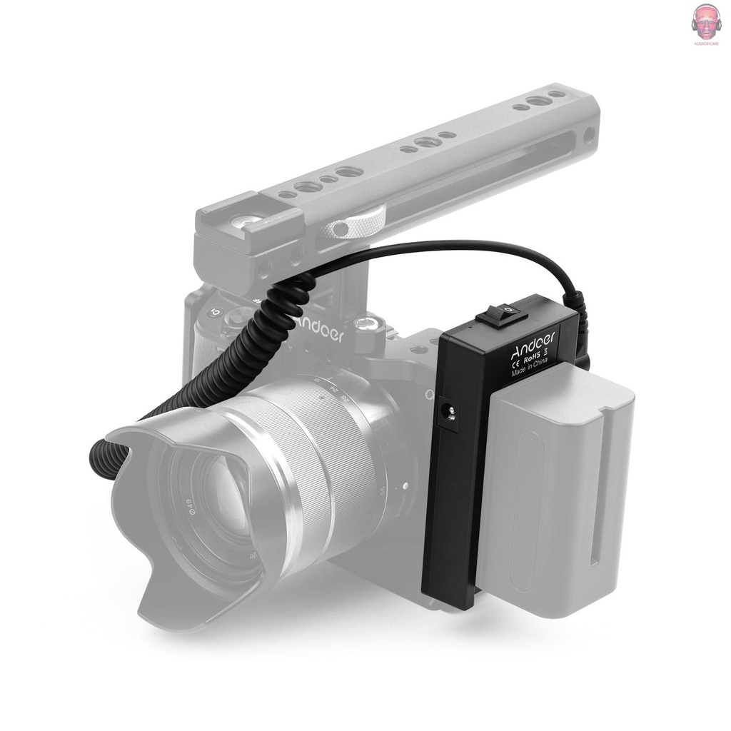 Giá đỡ pin Andoer NP-F970 F750 + dây cáp nguồn BMPCC 4K/ 6K cho máy ảnh