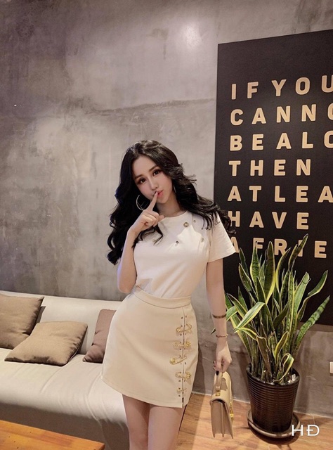 Chân váy da gim băng