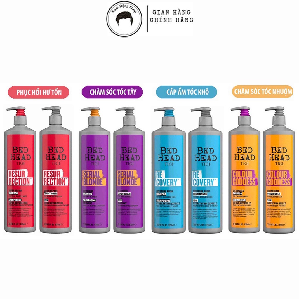 Bộ Sản Phẩm Gội &amp; Xả Tigi Bed Head Resurrection, Recovery, Serial Blonde, Colour Goddess