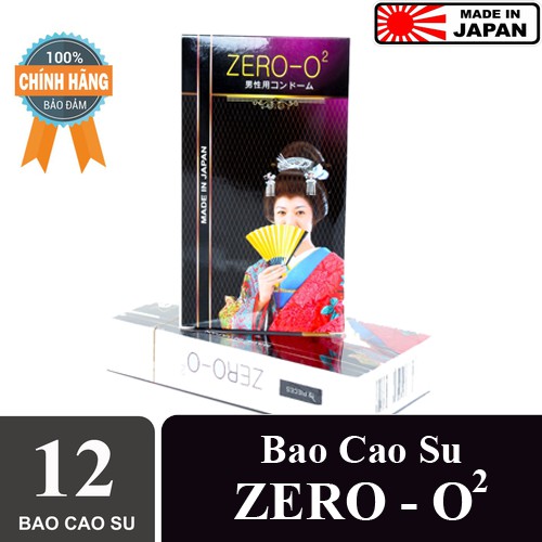 [Hàng Nhật Cao Cấp] Bao cao su siêu mỏng Zero O2, Size 49-52mm, hộp 12cái | Bcs Zero O2 cảm giác thật như không dùng bao