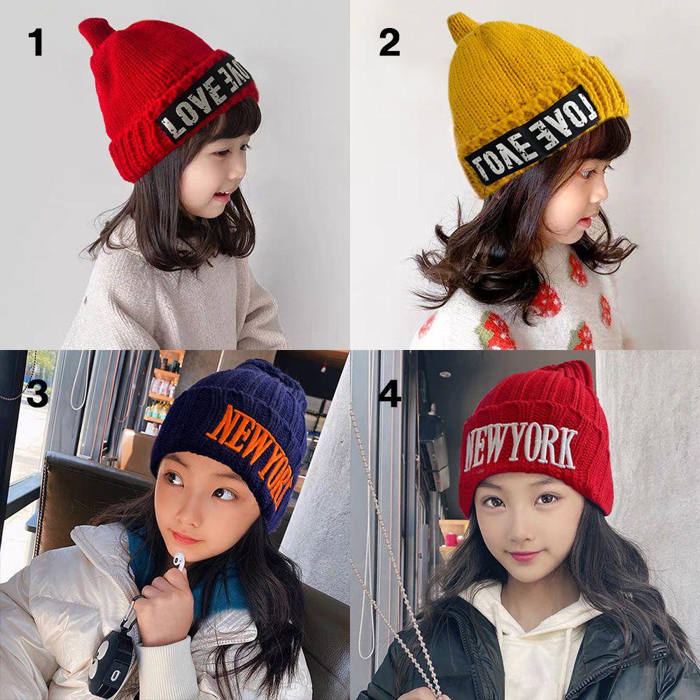 Mũ Beanie Đan Len Màu Trơn Dễ Thương 4 Màu Lựa Chọn Cho Bé