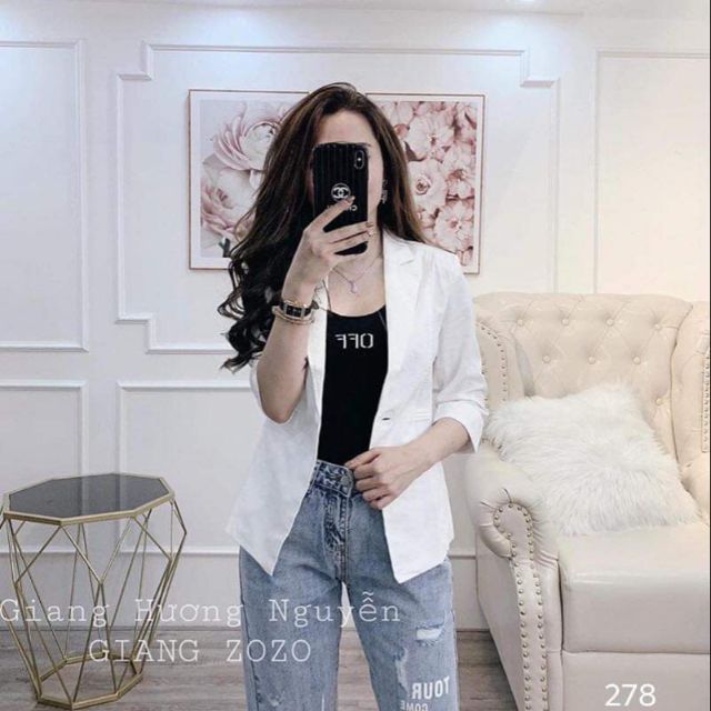Áo vest tay lỡ siêu xinh, áo vest đen trắng siêu xinh