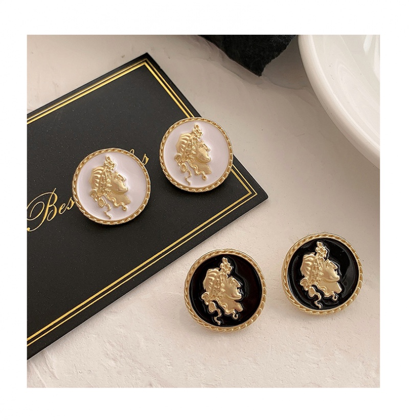 Khuyên Tai Tròn Mạ Bạc 925 Phong Cách Retro Độc Đáo Cho Nữ