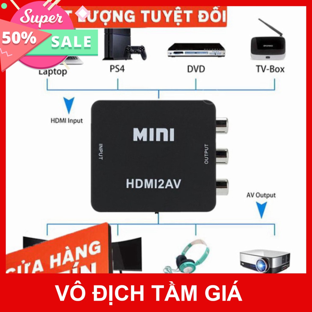 💚 Bộ Chuyển HDMI ra AV ARIGATO Chống Nhiều Hình Ảnh Siêu Nét Bảo Hành 12 Tháng 💚