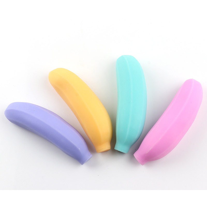 Đồ Chơi Squishy Gudetama Hình Quả Chuối Cát Màu Mè Kéo Dài siêu đàn hồi ngộ nghĩnh giải tỏa căng thẳng mochi slime