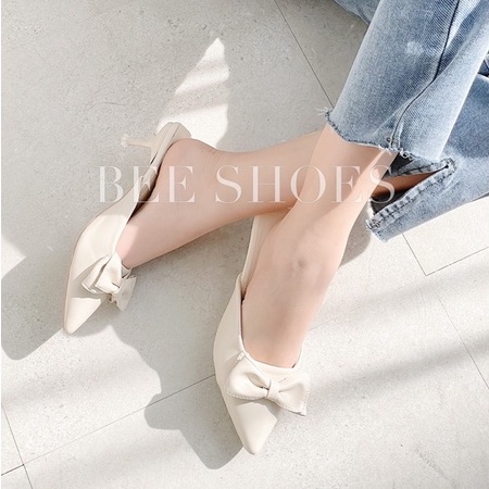 BEESHOES - SỤC NỮ MŨI NHỌN  - SỤC NỮ GÓT NHỌN CAO 5 PHÂN SẴN MÀU KEM 211187