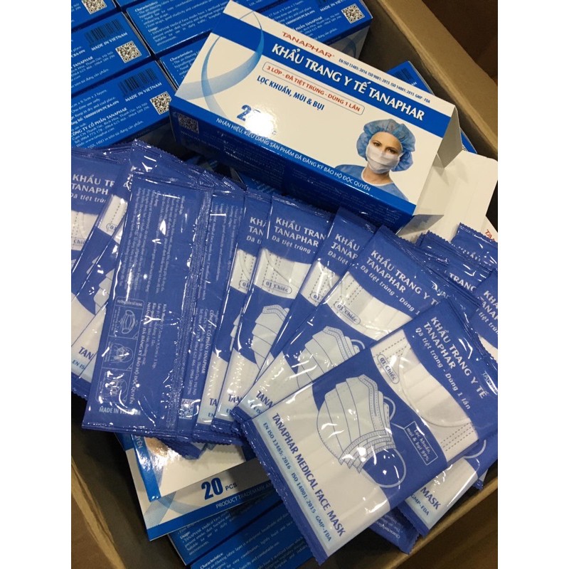 Khẩu Trang Y Tế Tanaphar 3 Lớp Tiệt trùng(Hộp 20 Cái) | BigBuy360 - bigbuy360.vn
