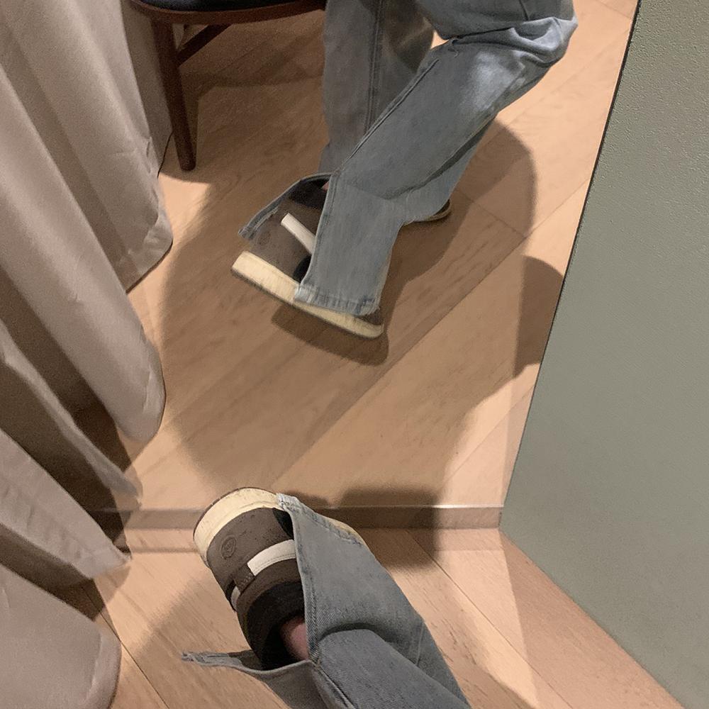 Mới Quần Jean Lưng Cao Ống Rộng Xẻ Tà Phong Cách Retro Cá Tính | BigBuy360 - bigbuy360.vn