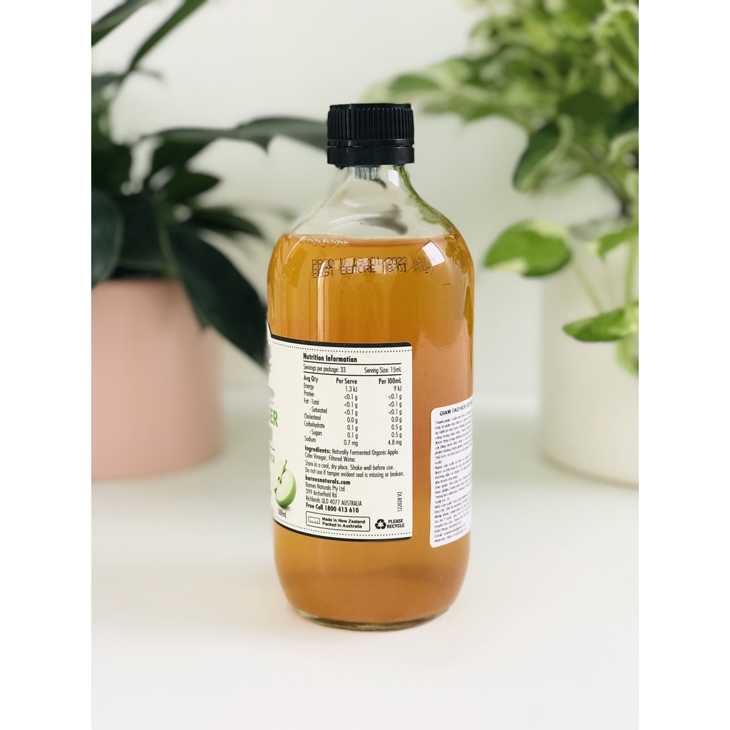 Giấm Táo Hữu Cơ Barnes Naturals (có giấm cái)