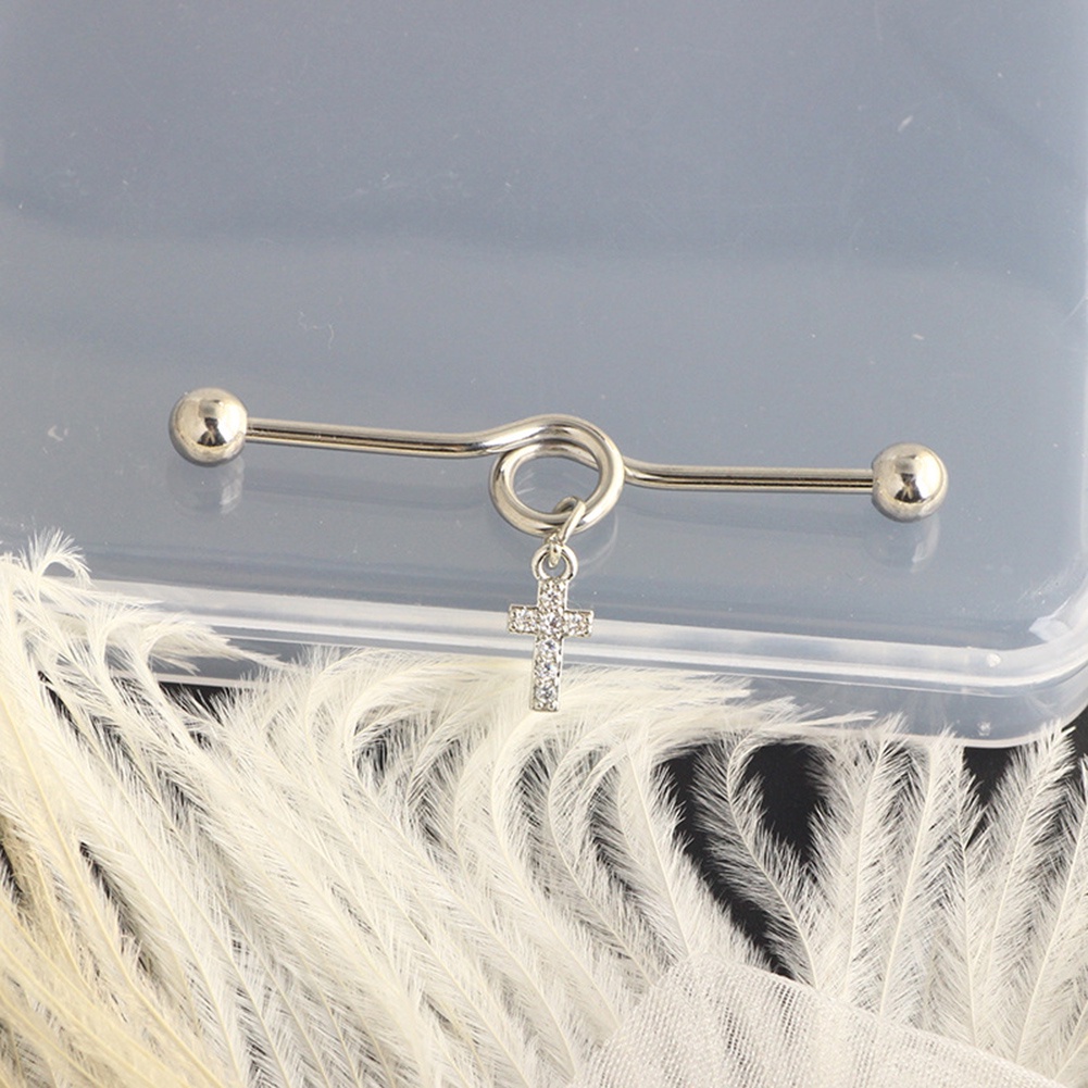 Khuyên Kẹp Sụn Tai Dáng Dài Phối Bóng Lông Nhỏ Xinh Thời Trang