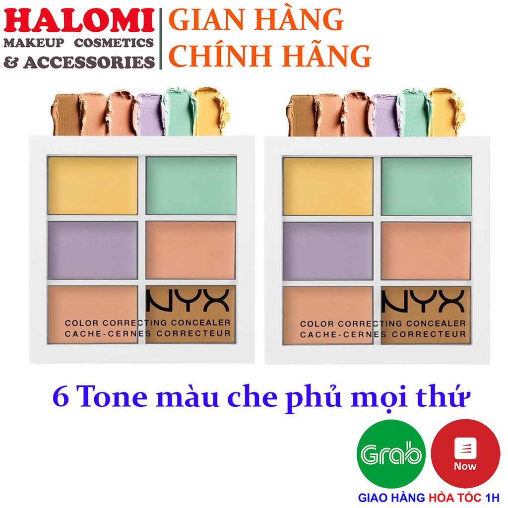 Che Khuyết Điểm NYX 6 Ô Color Correcting Concealer Palette (1,5g x 6) Chuẩn Bill chính hãng cao cấp che mọi khuyết điểm