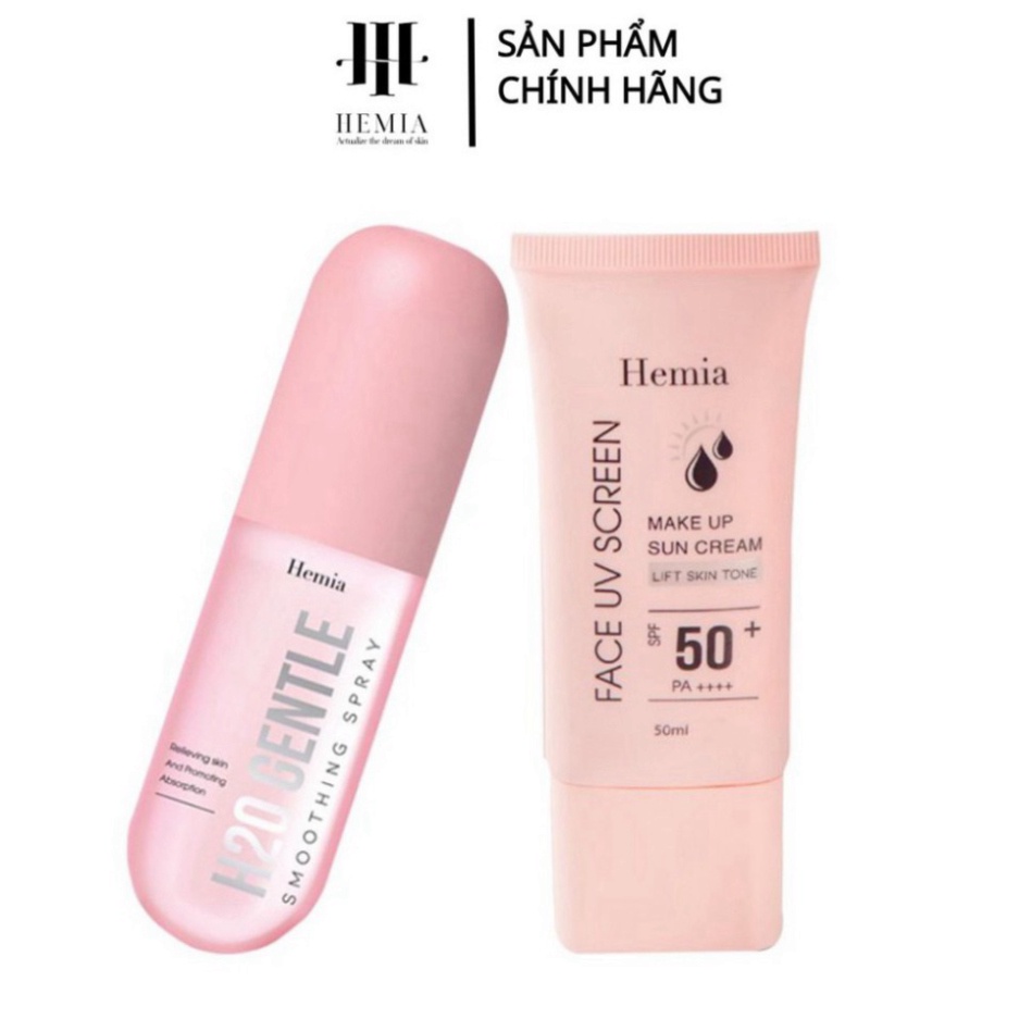 Combo kem chống nắng và xịt khoáng Hemia bộ đôi không thể thiếu của một nửa thế giới tới từ Hàn Quốc