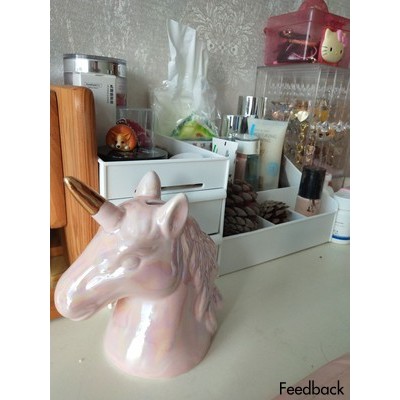 Tượng Unicorn ánh ngọc trai trang trí