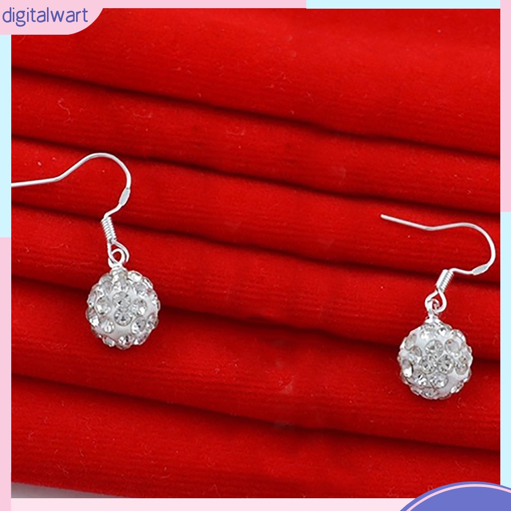 Bộ Vòng cổ + Bông Tai Mạ Bạc 925 Đính Đá Thời Trang Dành Cho Nữ