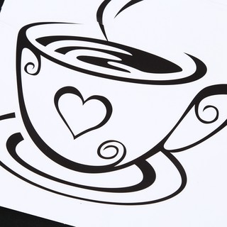 Decal dán tường hình tách cà phê màu đen