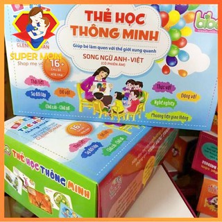 [BẢN FULL] Bộ Thẻ Học Song Ngữ thông minh BiBo 16 chủ đề - 416 thẻ tiếng anh tiếng việt cho bé phát triển trí não