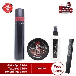 Sáp vuốt tóc Cock Crease con gà loại I + pre-styling + gôm