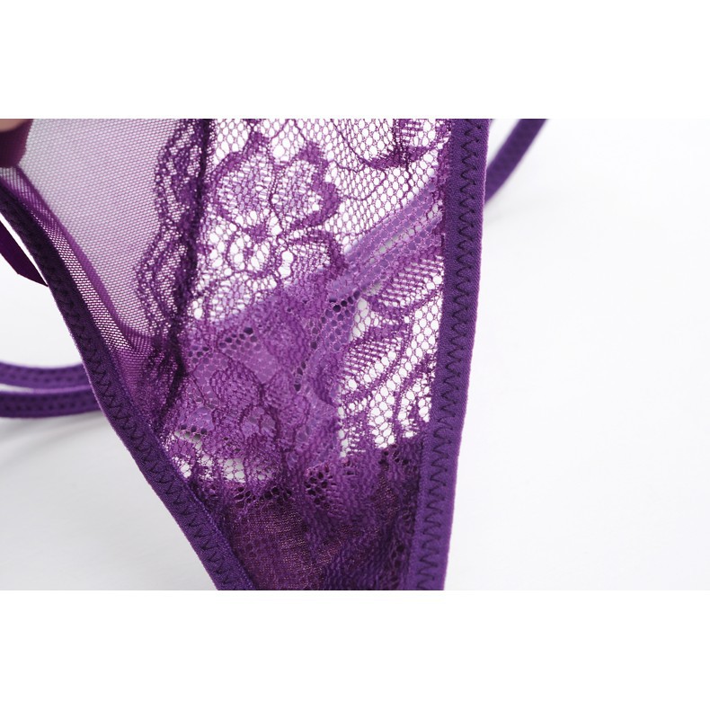Quần lót dây lọt khe thêu hoa hồng 2077
