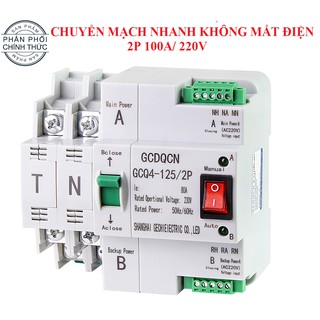 Cầu dao đảo chiều tự động ATS 2P 100A/220V chuyển nhanh ...