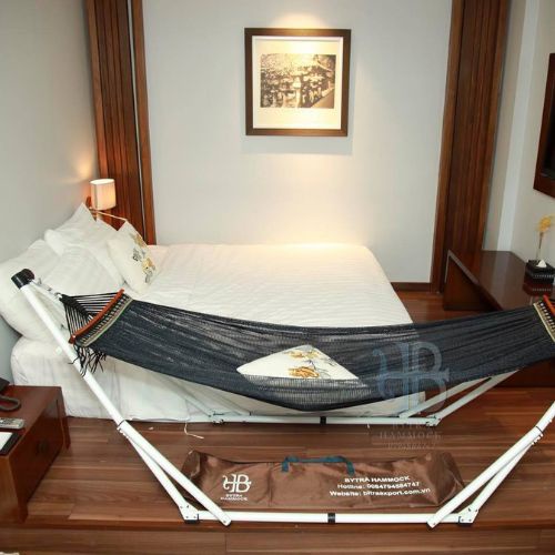 Võng xếp khung sắt sơn tĩnh điện cao cấp Bytra hàng xuất khẩu bao gồm khung đa năng và lưới võng cao cấp