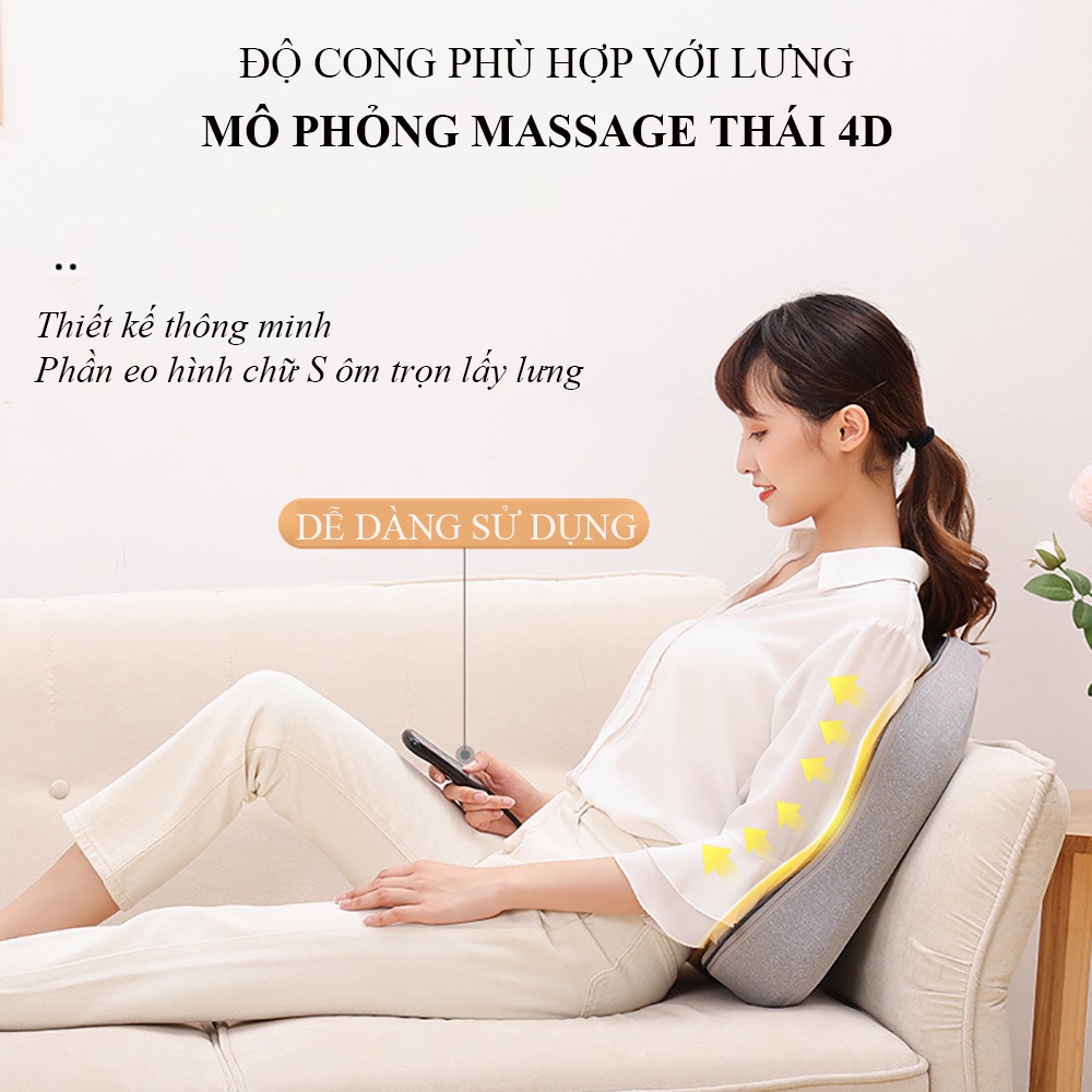 Máy massage hồng ngoại 16 bi cổ vai gáy, máy massage toàn thân đa năng hỗ trợ trị liệu, máy massage con lăn đảo chiều.