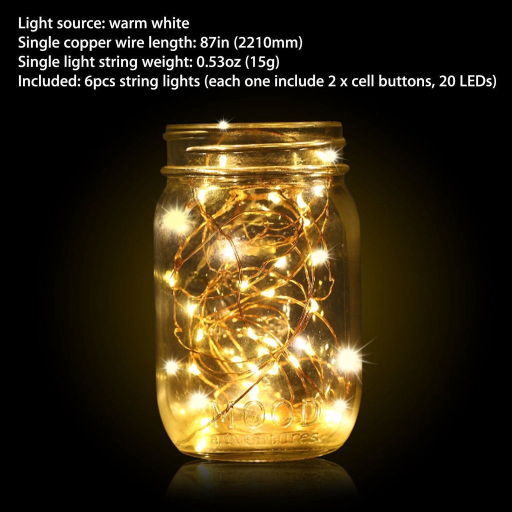 Dây đèn LED 6ft nhiều màu tùy chọn dùng trang trí