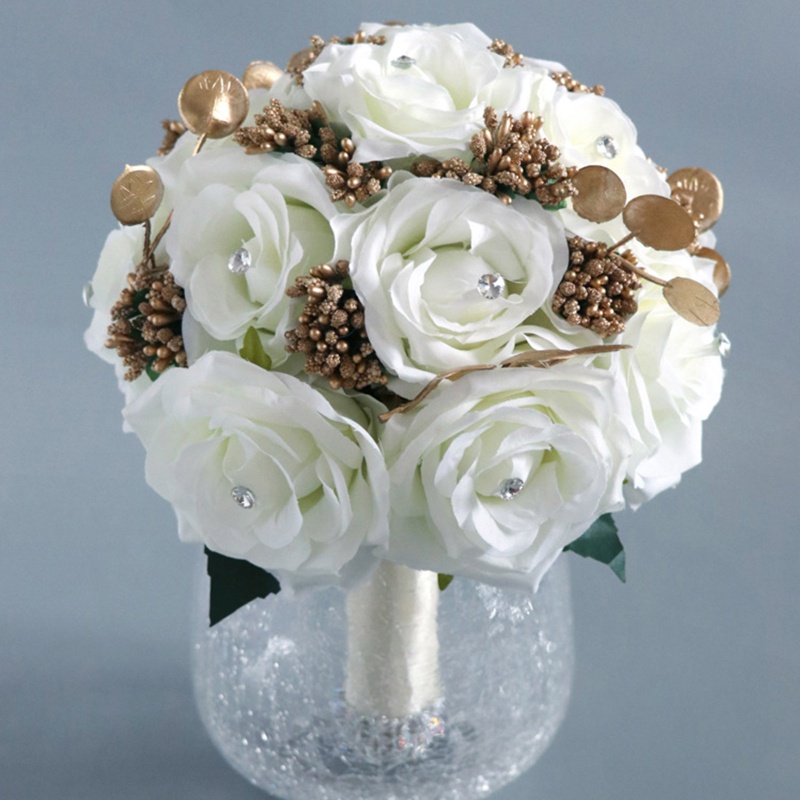 Bó Hoa Hồng Trắng Lãng Mạn Dùng Làm Đạo Cụ Chụp Ảnh Cưới