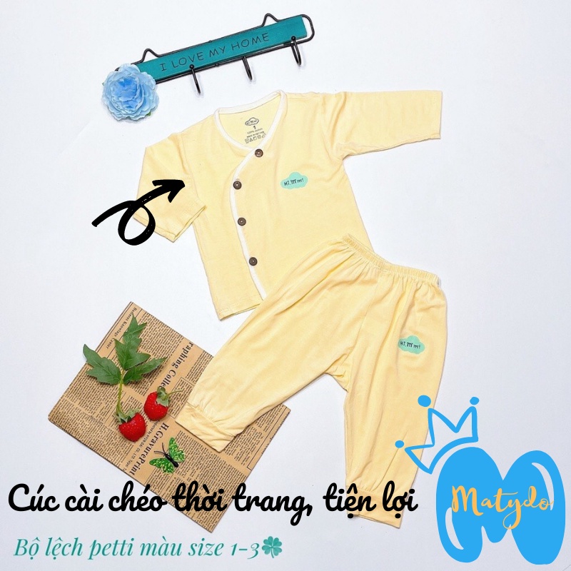 Quần áo sơ sinh MATYDO bé trai bé gái mùa hè thu đông giá rẻ đồ mới sinh cho bé Hi Mom dài tay màu