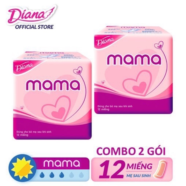 Combo 2 gói BVS diana MAMA( gói 12 miếng)