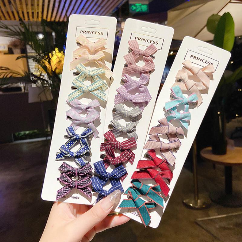 Set 10 Kẹp Tóc Nơ Dễ Thương Cho Bé Gái