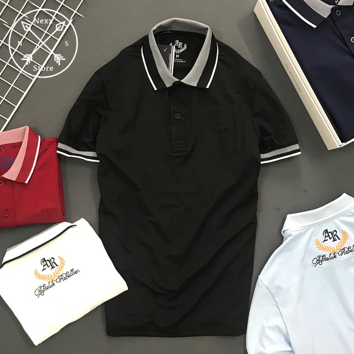 Áo thun polo nam cá sấu có cổ bẻ sọc ngang Nexx&Dee sọc ngang cổ cao cấp NS027 | BigBuy360 - bigbuy360.vn