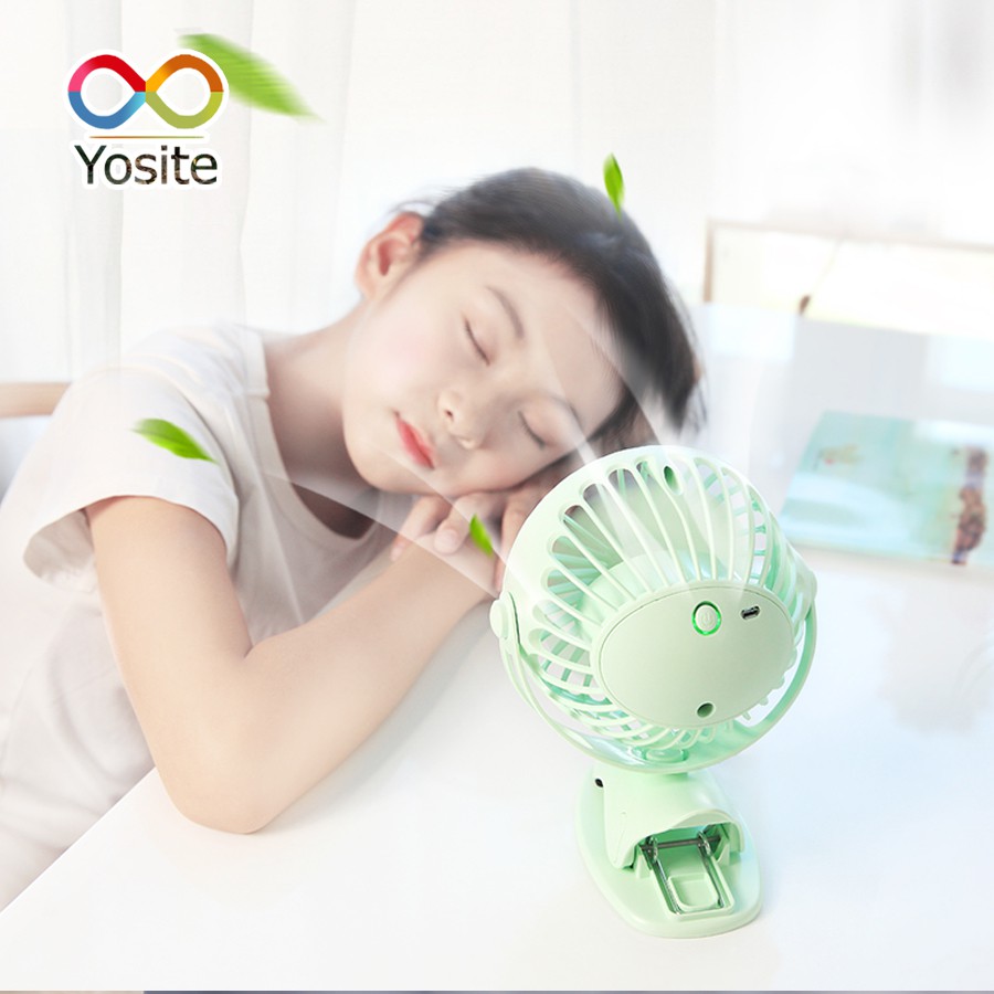 Quạt sạc mini xoay góc 720 độ, đế kẹp đa năng hoặc đặt bàn, với 4 nấc điều chỉnh gió YOOBAO F04 6400MAH