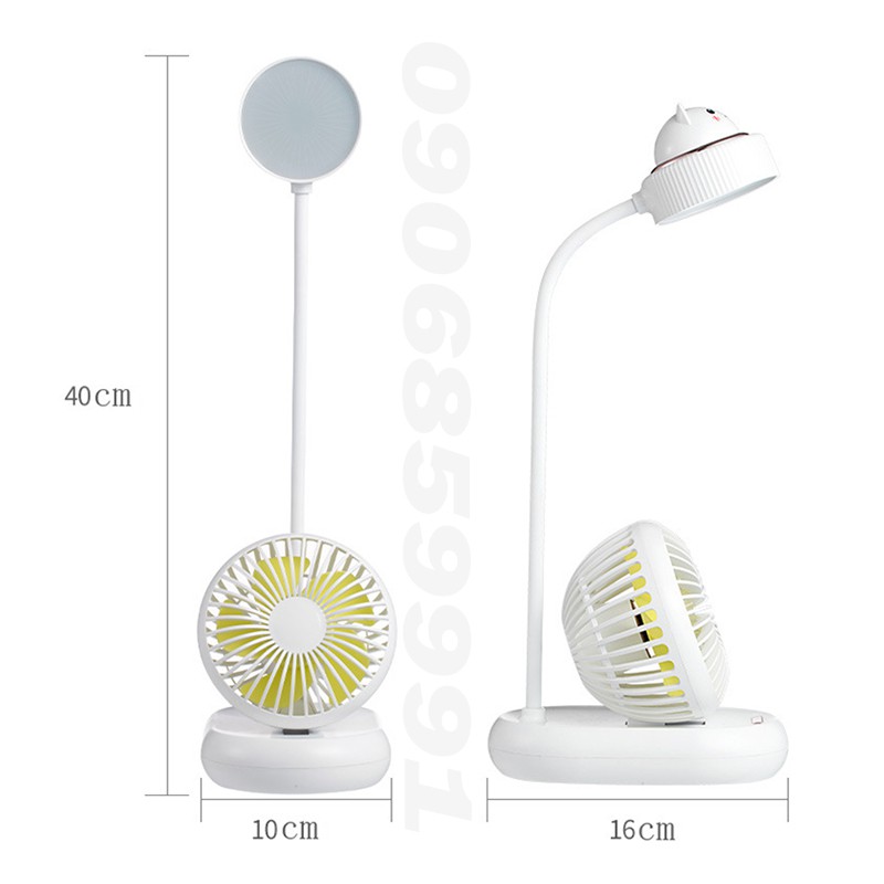 (Mới 2021) Quạt đèn sạc tích điện,3 cấp gió,có điều chỉnh độ sáng (GJ-1003)