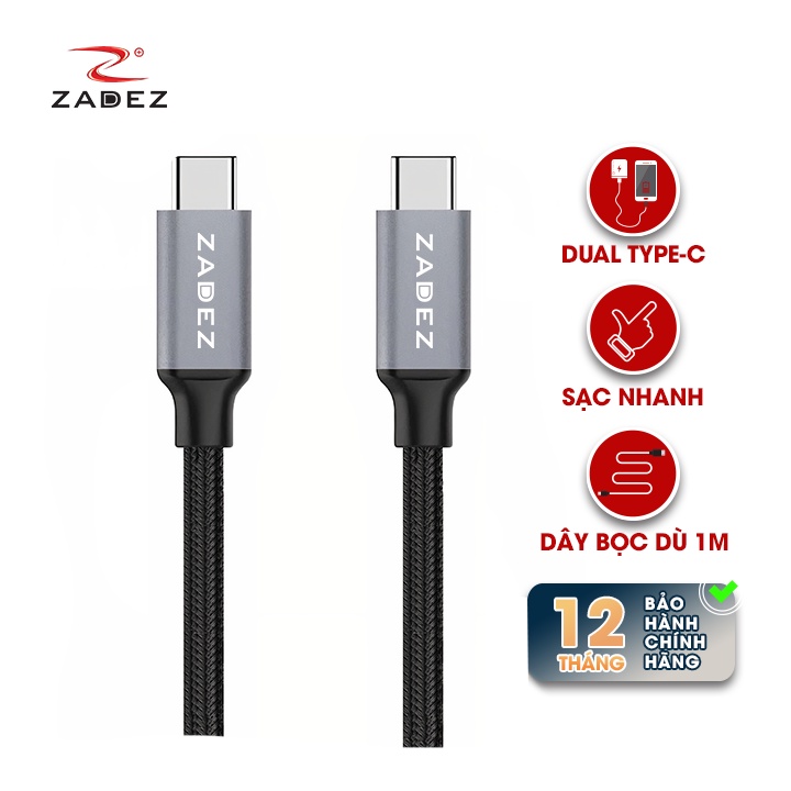 Cáp Sạc Nhanh và Truyền Dữ Liệu Dual TypeC ZADEZ ZCC325