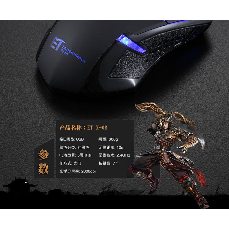 Chuột không dây có LED ET X-08